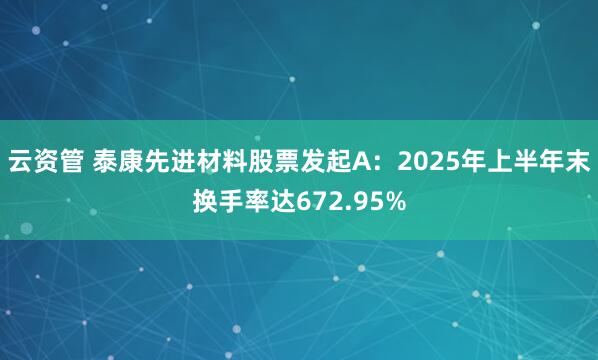 云资管 泰康先进材料股票发起A：2025年上半年末换手率达672.95%